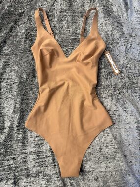SKIMS Tan Women's Bodysuit One-Piece with Adjustable Straps